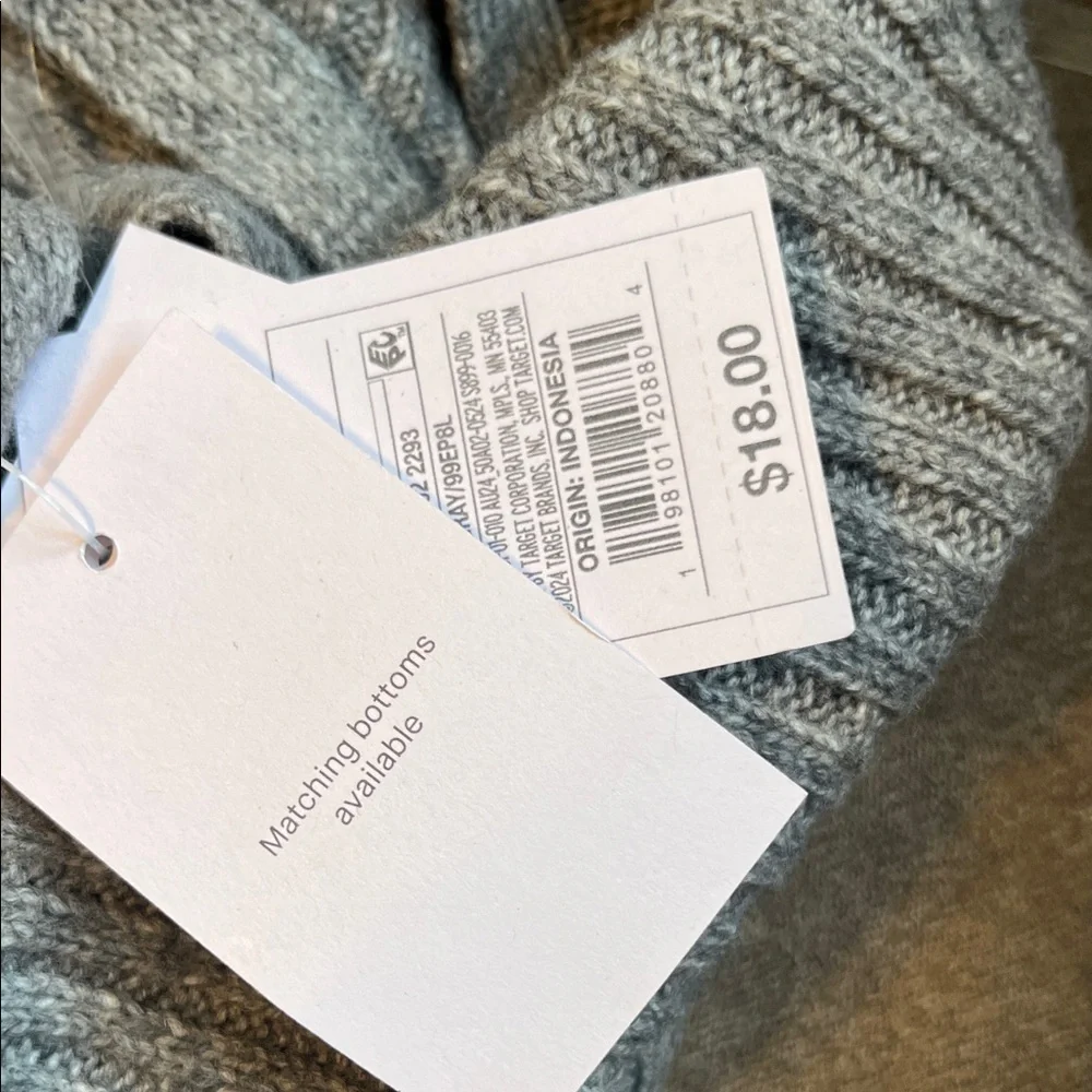 Auden Ribbed Knit Gray Cropped Tank with Straps